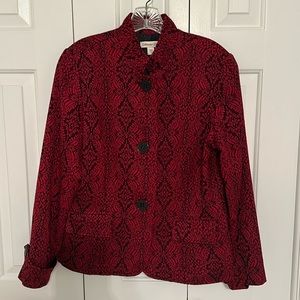 Coldwater Creek,  Beautiful Red/Black Blazer with two real front pockets, 14